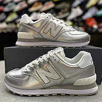 Женские кроссовки оригинал New balance 574 серебро