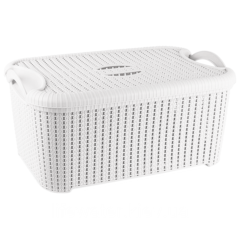 Кошик з кришкою Flexi 10 л білий, фото 1