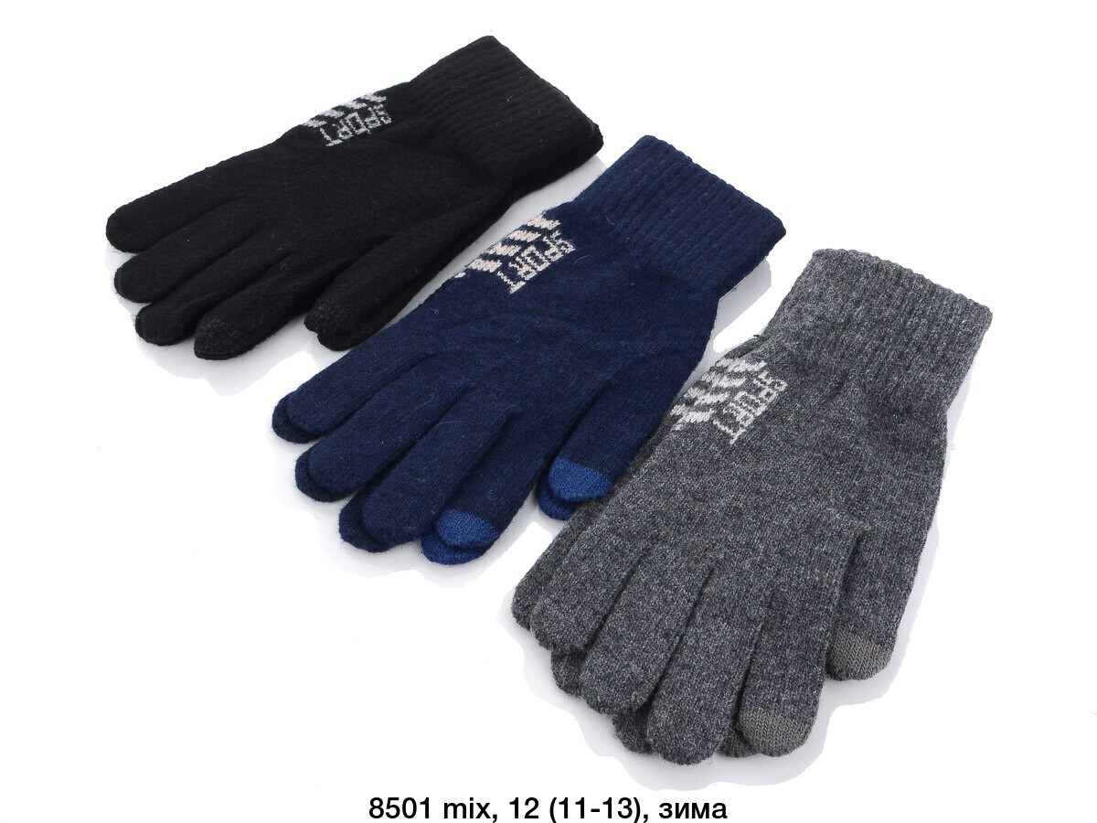 Чоловічі одинарні рукавички сенсор 8501 Різні кольори. вир-во Китай.
