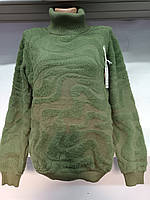 Женский свитер из травки с высоким горлом 50 размера