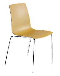Стілець Papatya X-Treme S матовий жовтий, низ хром