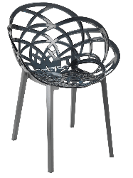 Крісло Papatya Flora прозоро-димчасте сидіння, низ антрацит