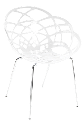 Крісло Papatya Flora-ML біле сидіння, ніжки хром