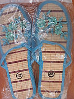 Тапочки женские сетчатые с соломенной стелькой " Зульфия ". 36, голубой