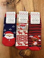 Шкарпетки дитячі Новорічні махрові з малюнком "Legko Exclusive" р.16