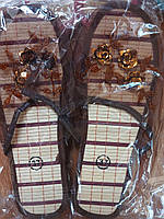 Тапочки женские сетчатые с соломенной стелькой " Зульфия ". 38, коричневый
