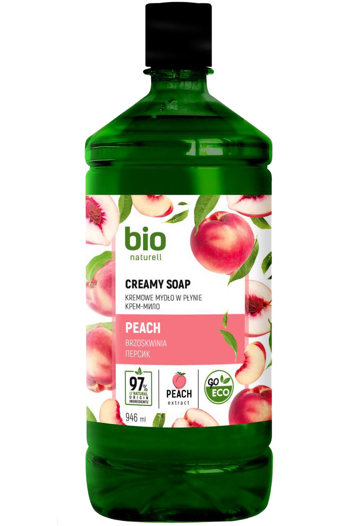 Крем-міло Персик, 946 мл, запаска, Bio Naturell, Арт.47852