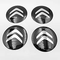 Наклейки на колпачки заглушки в диски CITROEN (Ситроен) 56 мм Черный 4 шт