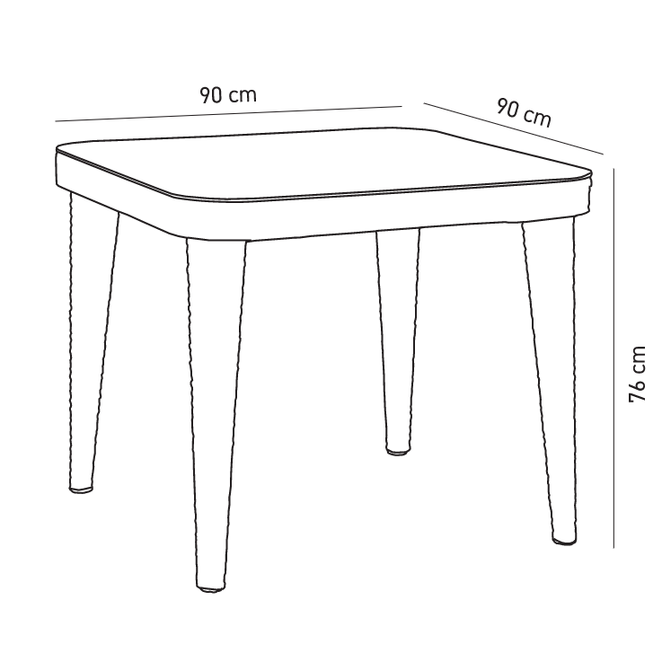 Стол Tilia Osaka 90x90 см столешница из стекла, ножки пластиковые цвет кофе - фото 2 - id-p2053039350