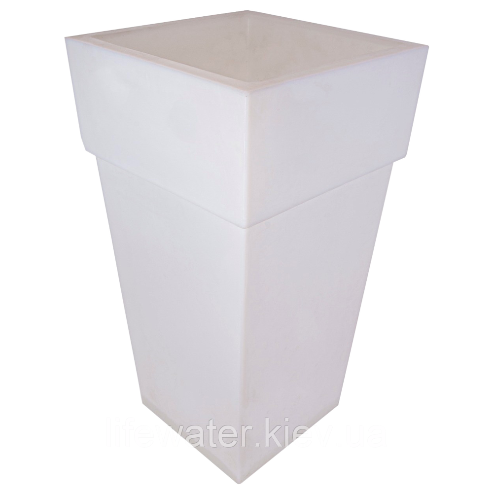 Горщик для квітів квадратний Premium Double 36 л білий, фото 1