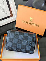Кошелек Louis Vuitton черный клетка LUX качество Луи ВИТОН мини конверт