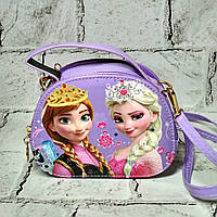 Сумочка дитяча для дівчинки лакова з ремінцем Ельза 15х12 см Бузкова 6906-24