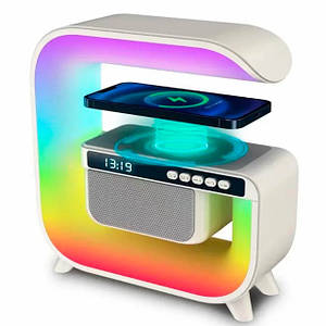 Нічник-док-станція з бездротовою зарядкою і Bluetooth колонкою Led Wireless Charging Speaker XM-G3