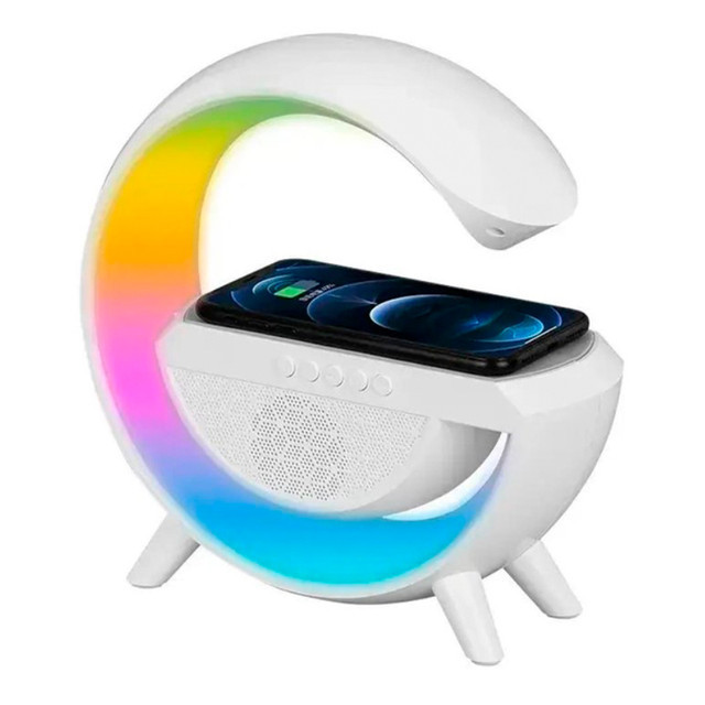 Нічник з Bluetooth Колонкою 3в1 Smart Light Sound Machine RGB Light з бездротовим заряджанням KP-542