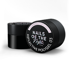 NAILSOFTHENIGHT Reflective Polygel 03 — персиковий рідкий світловідбиваючий полігель, 15 мл