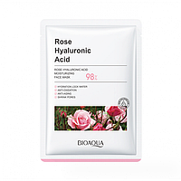 Маска гидрогелевая Bioaqua Rose Hyaluronic Acid, с экстрактом розы