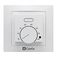Терморегулятор механический Castle AC308H с датчиком температуры пола, белый