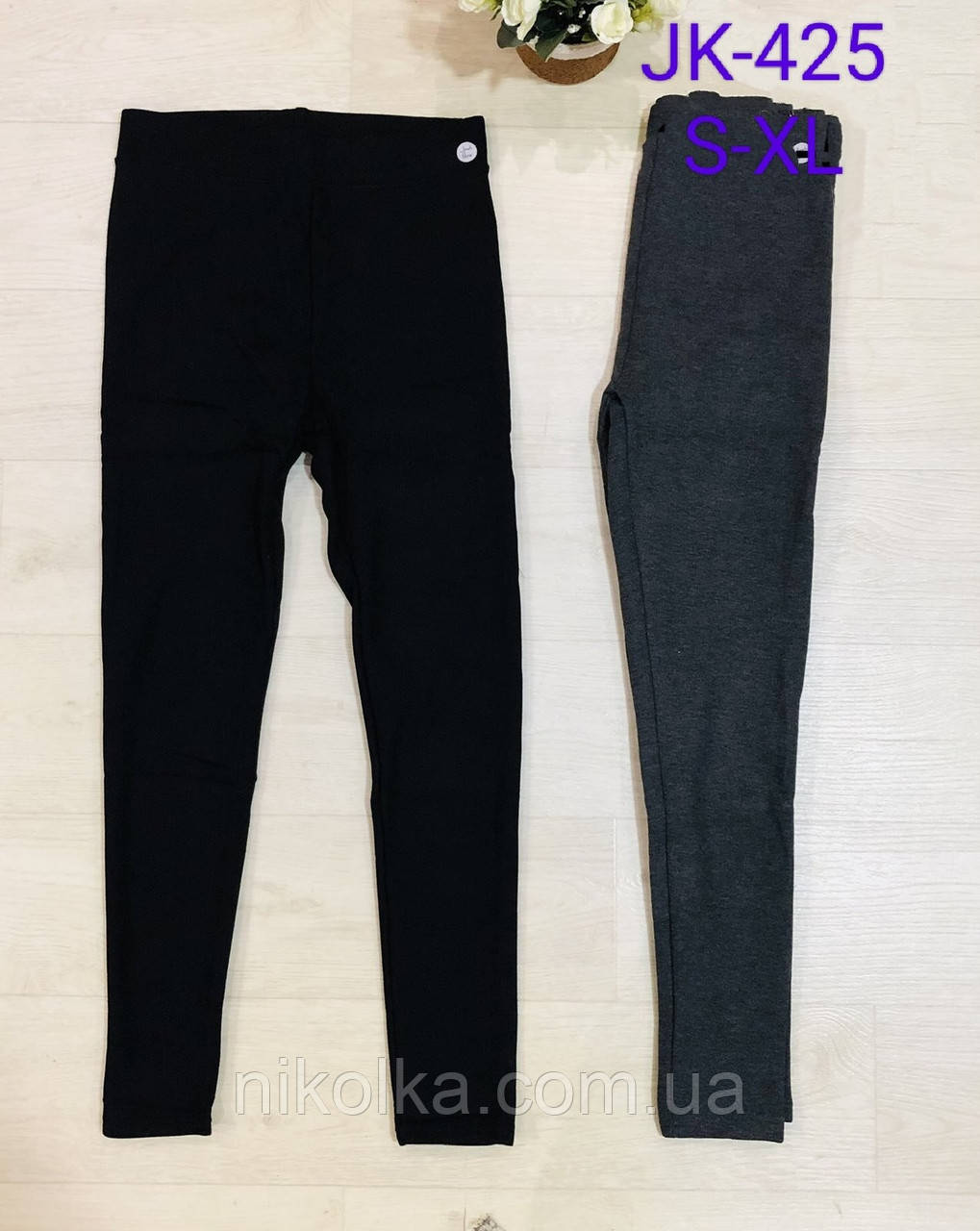 Лосини рубчик утеплені жіночі оптом, S/M-L/XL рр.,  арт. Nk-JK425, фото 1