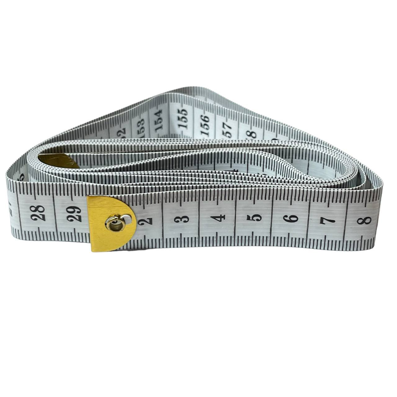 Сантиметрова стрічка 200см, ширина 19 мм, для шиття з металевим накінечником 7,5см (6699)