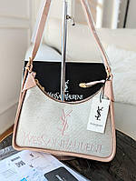 Женская сумка Yves Saint Laurent YSL Ив Сен Лоран багет светло-пудровый
