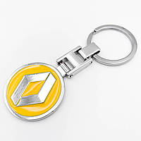 Брелок для ключей RENAULT (Рено) - Желтый + лого хром