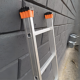 Алюмінієва драбина 3 метра драбина садова 11 сходинок, фото 7