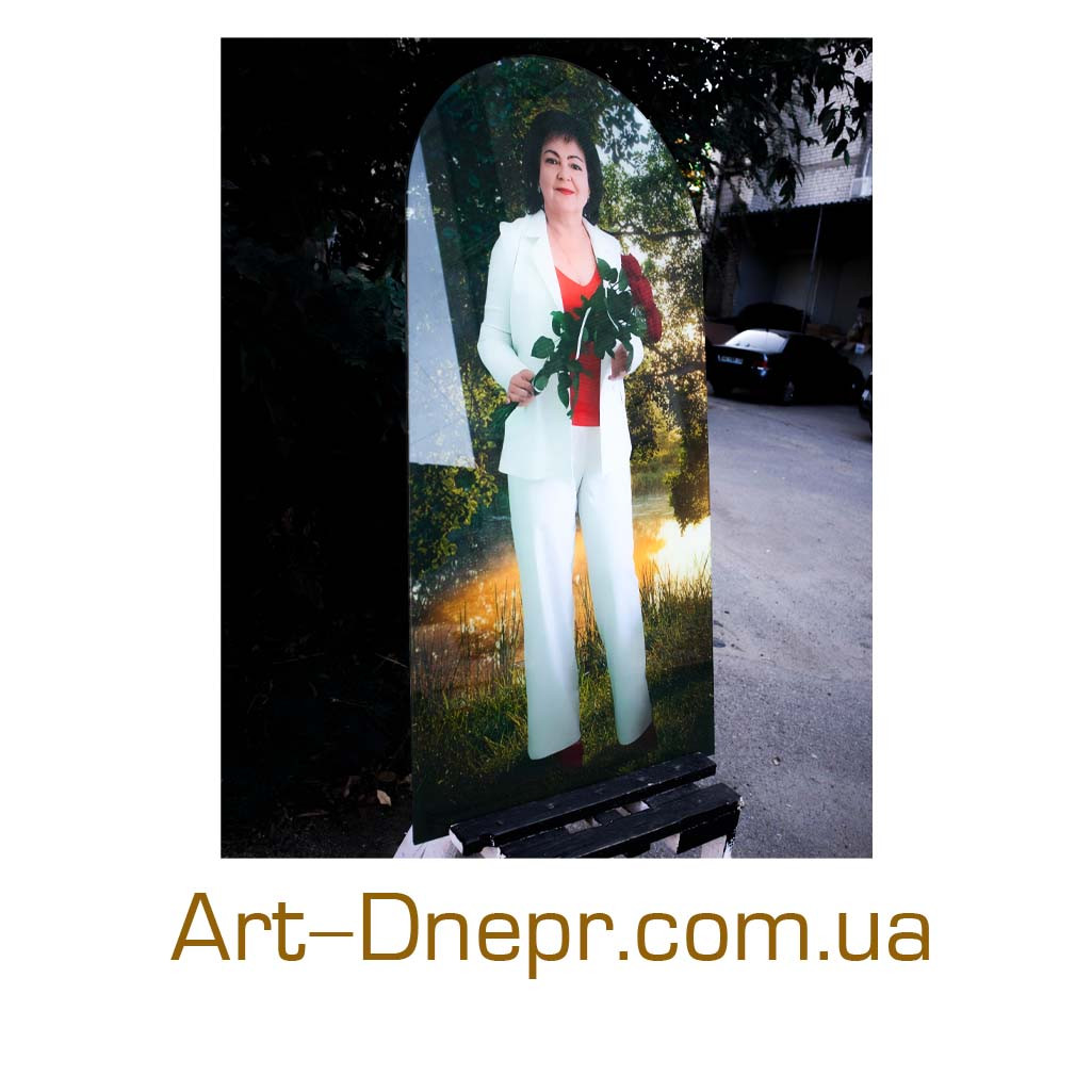 Фототабличка з триплексного скла, арка 500х1000х12 мм, фото 1