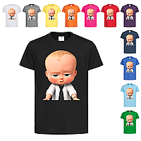 Черная детская футболка Бейби босс для ребенка (11-17-7)