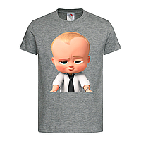 Серая детская футболка Бейби босс для ребенка (11-17-7-сірий)