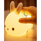 Силіконовий бездротовий LED світильник-нічник у вигляді Сплячого Кролика LK202309-29 з ефектом зміни кольору, фото 6