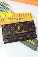 Женский кошелек Louis Vuitton коричневый+ коричневый большой Луи Виттон