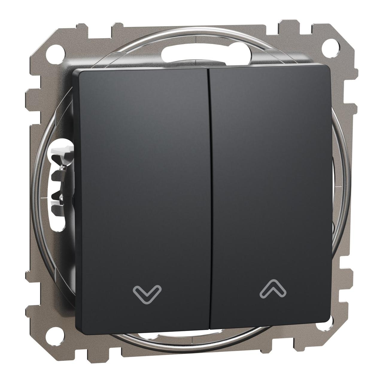 Вимикач для жалюзі двоклавішний Schneider Electric Sedna Design (колір - чорний) - фото 1 - id-p2053101962