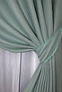Комплект штор (2шт. 1,5х3м.) льон однотонний. Колір блакитний. Код Код 774ш 30-558, фото 5