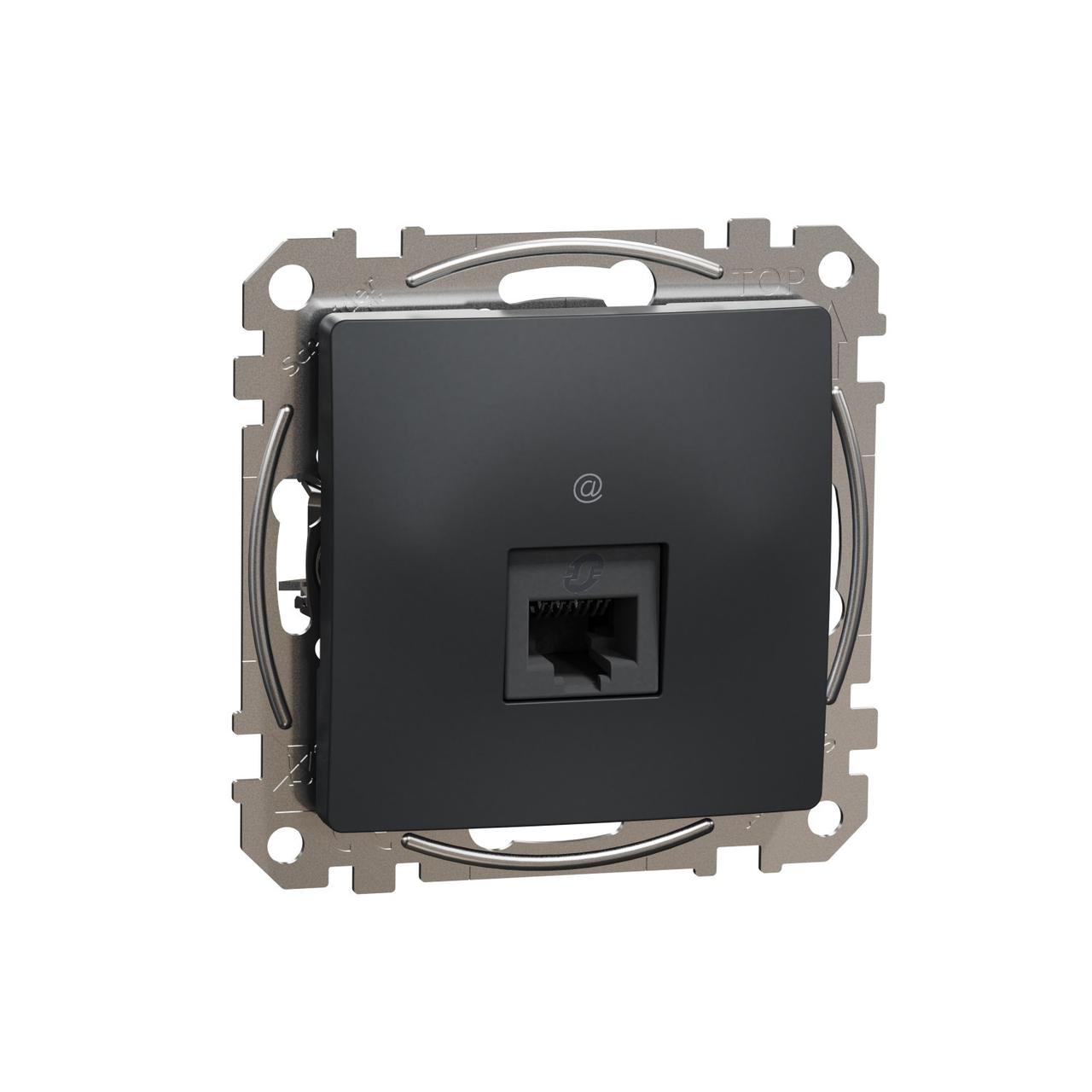 Комп'ютерна розетка RJ45 категорія 5е UTP Schneider Electric Sedna Design (колір - чорний), фото 1