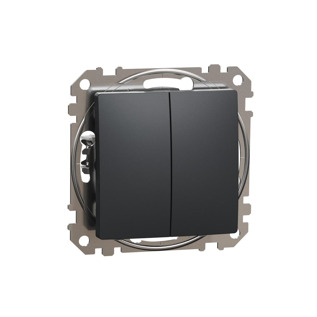 Вимикач двоклавішний Schneider Electric Sedna Design (колір - чорний)