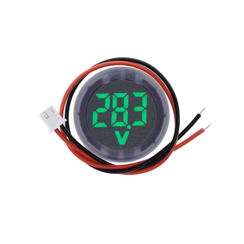 Вольтметр цифровий 4-100V Врізний Зелений Двопровідний цифровий світлодіодний вольтметр Цифровий вольтметр, фото 1