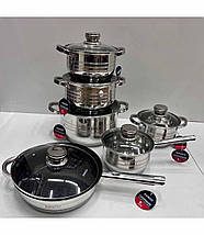 Набір посуду для кухні з нержавіючої сталі Banoo BN-5001 12 предметів, фото 2