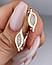 Срібні сережки з золотими накладками з фіанітами (1,8 см) РН-585, фото 2