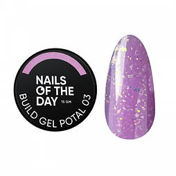 NAILSOFTHEDAY Build gel Potal 03 — рожевий будівельний гель з поталлю для нігтів, 15 мл