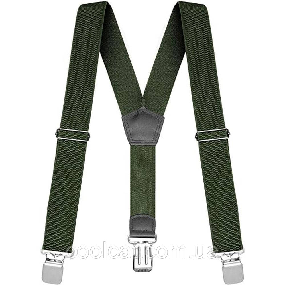 Чоловічі підтяжки для штанів, Зелені / Тактичні підтяжки / Широкі лямки для штанів