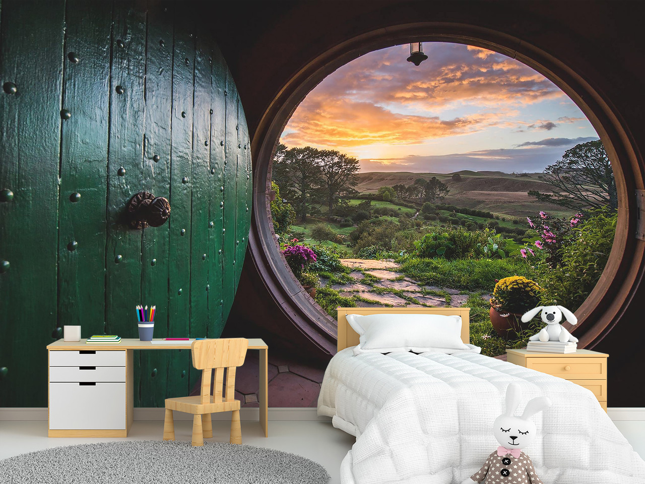 Фотошпалери 3д на стіну самоклеюча плівка Oracal в дитячу "Дім Гоббіта", фото 1