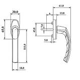 Ручка віконна Antey WH 003/37/(33) RAL 9016, фото 2