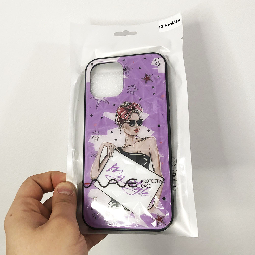 Чохол на Apple Iphone 12 Pro Max дівчина в окулярах. DF-363 Колір фіолетовий