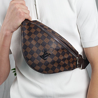 Бананка сумка поясная сумка для документов сумка на пояс сумка поясная кожаная Louis Vuitton коричневая с
