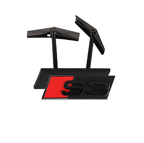 Емблема шильдік S3 AUDI (Ауди) для решітки радіатору - Чорний глянець 68х22 мм, фото 1