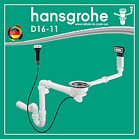Сифон автомат з переливом для мийки з композиту на одну чашу hansgrohe D16-11 Automatic (43937000)