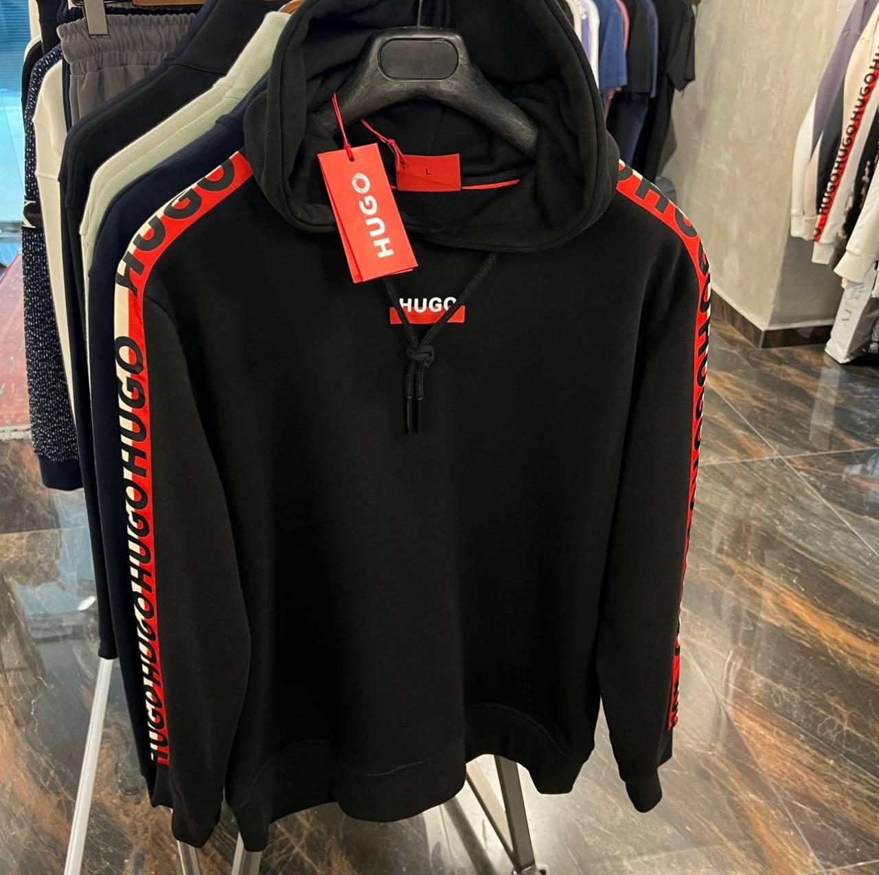 Чоловіча кофта худі HUGO BOSS D11639 чорна L, фото 1