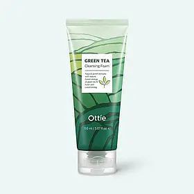 Зволожуюча пінка для вмивання обличчя з екстрактом зеленого чаю Ottie Green Tea Cleansing Foam 150 мл