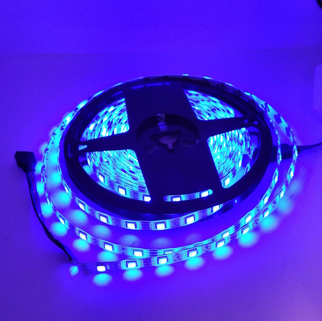 Світлодіодна стрічка LED 5050 RGB 5м з пультом та блоком живлення - фото 1 - id-p1506048921