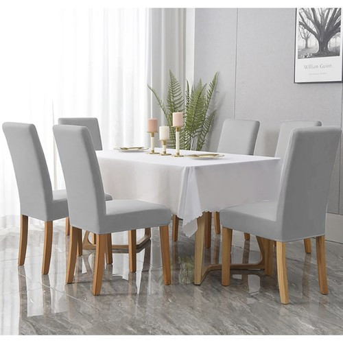 Набір чохлів велюрових на стілець 6 шт, сірий універсальний Ruhhy Польща